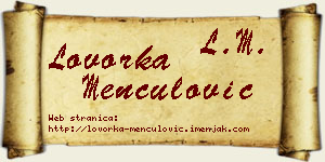 Lovorka Menčulović vizit kartica